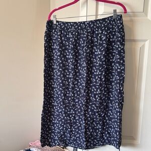 GAP Navy Floral Midi Skirt